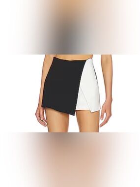Superdown Black & White Asymmetrical Skort